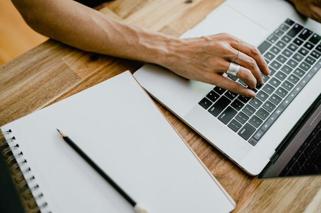 woman working from home desk